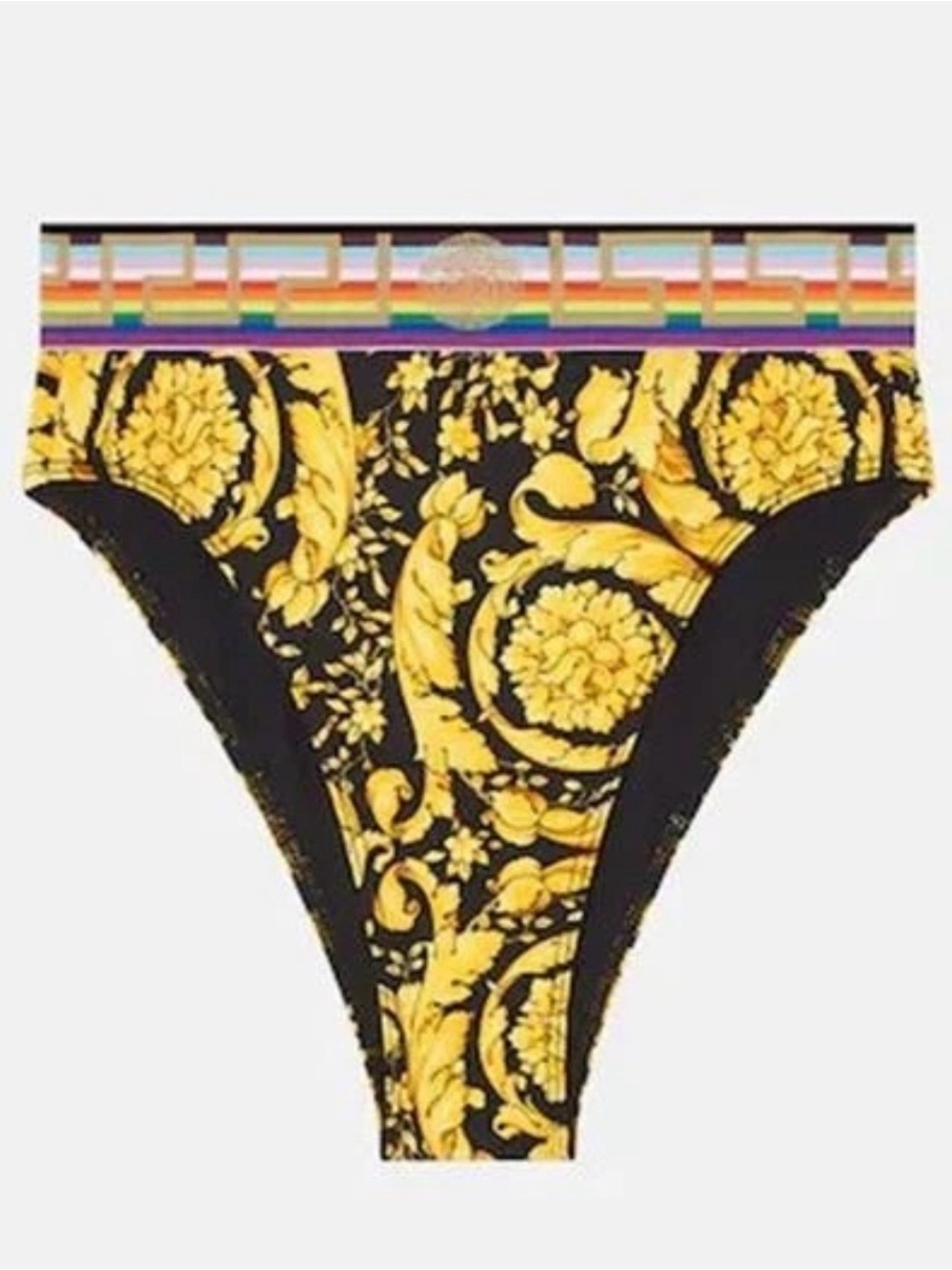 Versace Women's "Barocco" High Waist Swim Slip Bikini Versace Sz 1